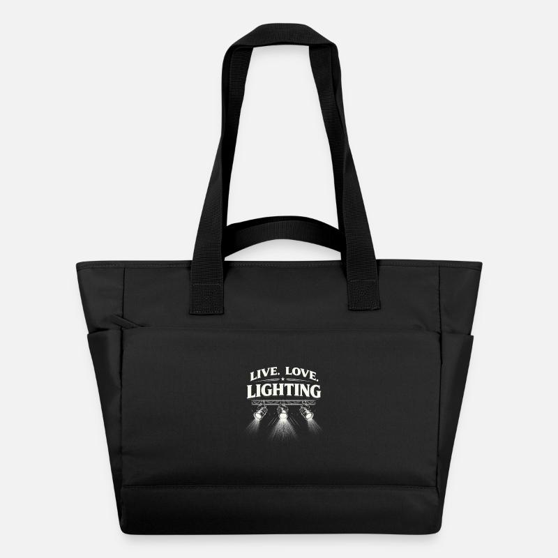 Technicien en éclairage, technicien en éclairage, homme d’éclairage - Sac matelassé déperlant - noir