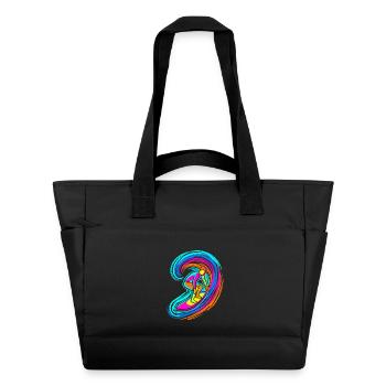 Surfer Welle - Wasserabweisende Padded Bag - Schwarz - Vorne
