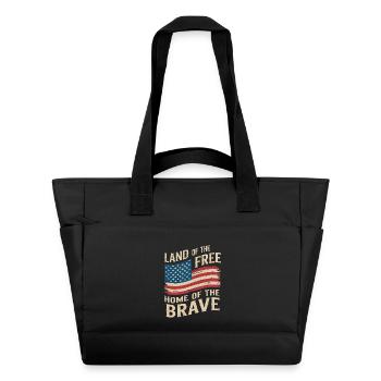 Terre de la Liberté - Drapeau vintage des États-Unis - Sac matelassé déperlant - noir - Devant