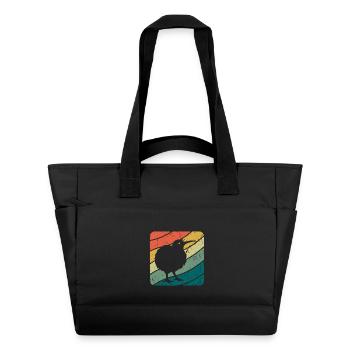 Nouvelle-Zélande Oiseau Kiwi mignon Rétro Vintage NZ - Sac matelassé déperlant - noir - Devant