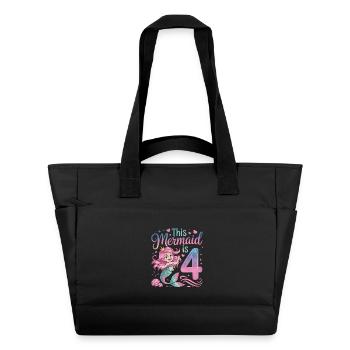 4e anniversaire de la sirène 4 ans - Sac matelassé déperlant - noir - Devant