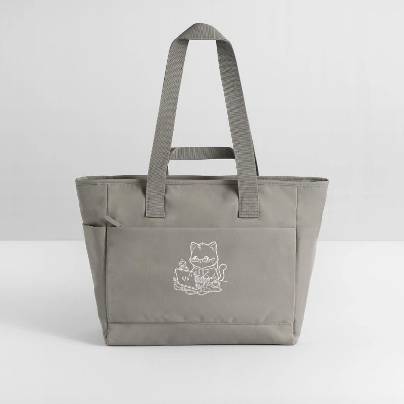 Coder Kawaii Cat Programmer Water-Repellent Padded Bag