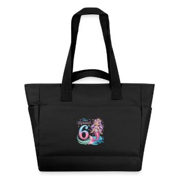 6e anniversaire de la sirène 6 ans - Sac matelassé déperlant - noir - Devant