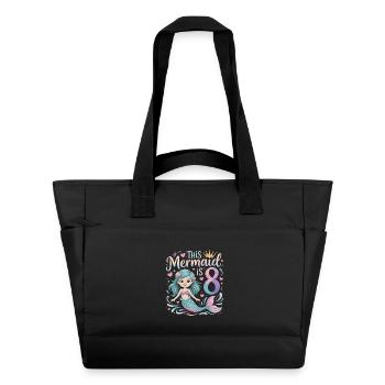 Sirène 8e anniversaire 8 ans - Sac matelassé déperlant - noir - Devant