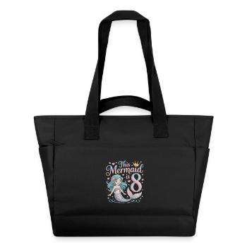 Sirène 8e anniversaire 8 ans - Sac matelassé déperlant - noir - Devant