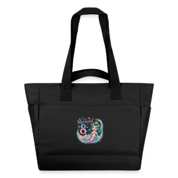 Sirène 8e anniversaire 8 ans - Sac matelassé déperlant - noir - Devant
