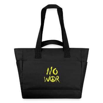 NO WAR – Statement für den Frieden gegen den Krieg - Wasserabweisende Padded Bag - Schwarz - Vorne