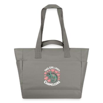 Don des Drôles Caméléons Drôles de Expressions Caméléon - Sac matelassé déperlant - gris - Devant