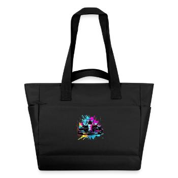 Racing Cars Colorful Splash Art Car Racer - Water-Repellent Padded Bag - black - Front