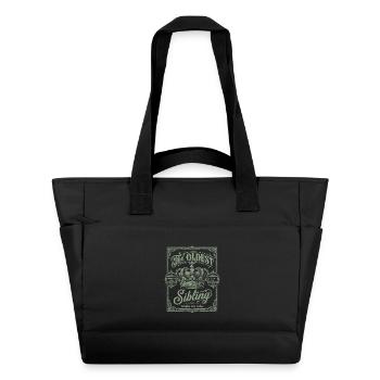 L’aîné des frères ou sœurs que je crée Le blason vintage des règles - Sac matelassé déperlant - noir - Devant
