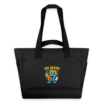 Six Seven 67 Idée de cadeau pour nerds sur l’humour scientifique - Sac matelassé déperlant - noir - Devant