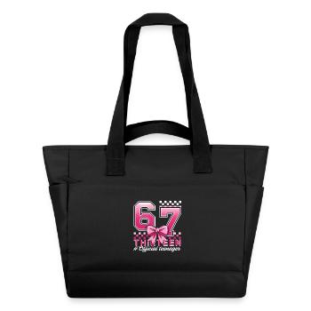13th Birthday Shirt Funny Meme 67 Birthday 13 - Sac matelassé déperlant - noir - Devant