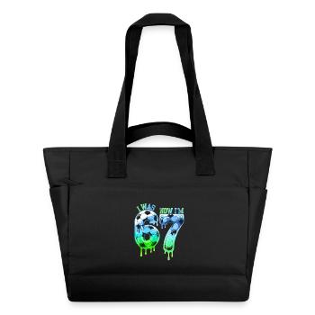 7th Birthday Soccer Shirt I was 6 Now Im 7 years - Sac matelassé déperlant - noir - Devant