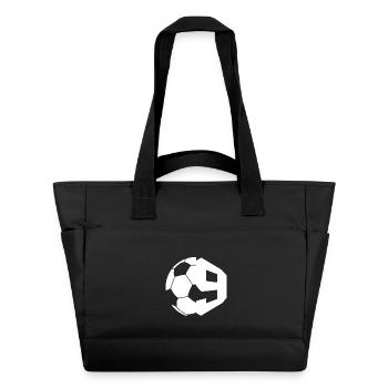NON. 9E JOUEUR DE FOOTBALL NUMÉRO 9 FOOTBALL 9E ANNIVERSAIRE - Sac matelassé déperlant - noir - Devant