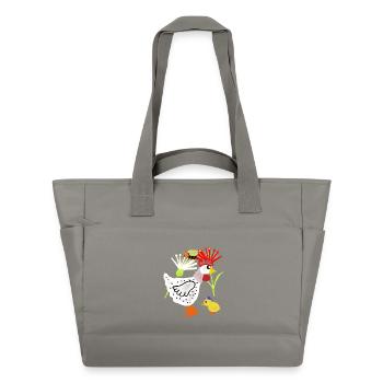 Fleurs de poulet poussin Poulet Retro Kids - Sac matelassé déperlant - gris - Devant