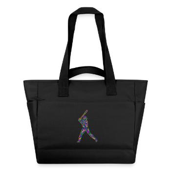 Baseball Players Kids Colorful Baseball Players - Water-Repellent Padded Bag - black - Front