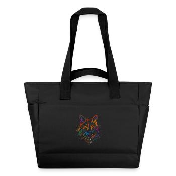 Fuchs Line Art – Farbenfrohes Fox Design - Wasserabweisende Padded Bag - Schwarz - Vorne