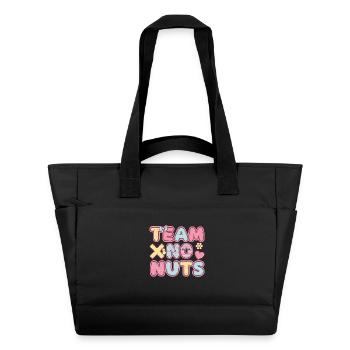 Gender Reveal Team X No Nuts Babyparty Mama Papa - Wasserabweisende Padded Bag - Schwarz - Vorne