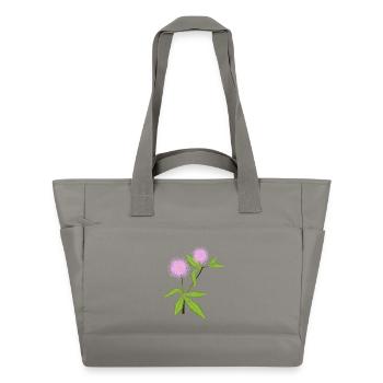 Mimosen Pflanze mit ihren empfindsamen Blätter - Wasserabweisende Padded Bag - Grau - Vorne