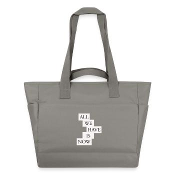 All we have is now - Black/White - Wasserabweisende Padded Bag - Grau - Vorne
