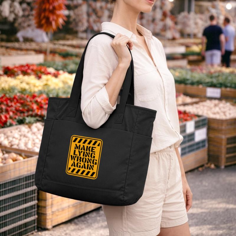 Make Lying Wrong Again Politisches Statement Logo Wasserabweisende Padded Bag