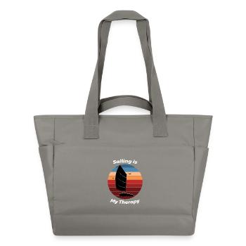 Sailing is my Therapy | Sailing T-Shirt Design - Water-Repellent Padded Bag - grey - Front