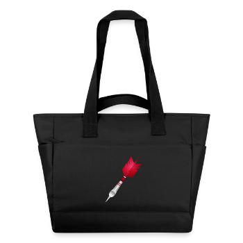 Roter Dartpfeil als sportliches Motiv - Wasserabweisende Padded Bag - Schwarz - Vorne