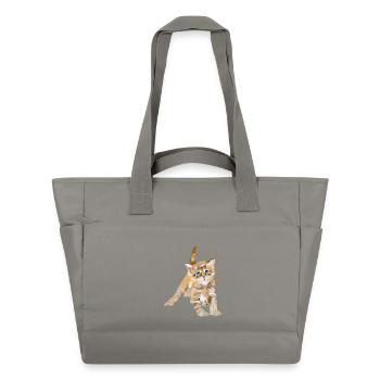 Blue-eyed watercolor kitten - Water-Repellent Padded Bag - grey - Front