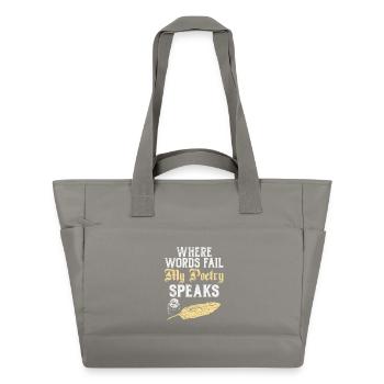 Where Words Fail My Poetry Speaks Design - Water-Repellent Padded Bag - grey - Front