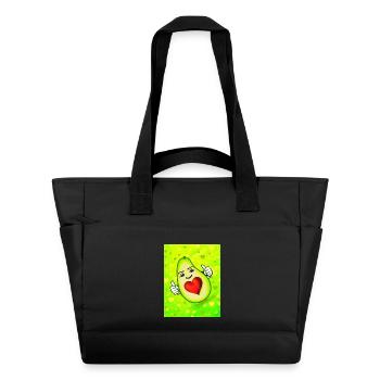 Cute avocado with heart - Water-Repellent Padded Bag - black - Front