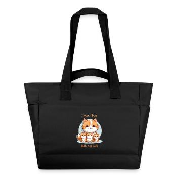 Adorable Illustration du Clan du Chat - Sac matelassé déperlant - noir - Devant