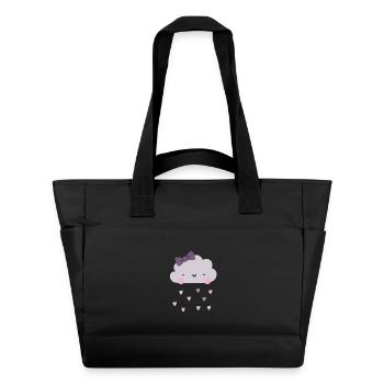 Nuage d’amour - Coeurs - Pluie - Sac matelassé déperlant - noir - Devant