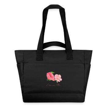 Mother's Day Motif Flowers Flower Power - Water-Repellent Padded Bag - black - Front