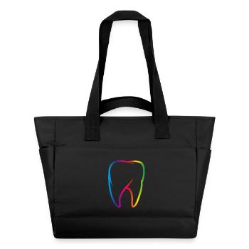 dent de l’arc-en-ciel coloré - Sac matelassé déperlant - noir - Devant