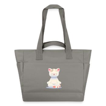 Zen-Katze - Achtsamkeit in sanften Farben - Wasserabweisende Padded Bag - Grau - Vorne