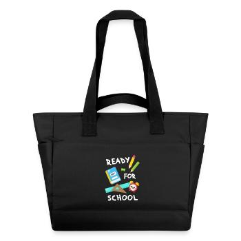 start of school first-grader enrollment schoolchild - Water-Repellent Padded Bag - black - Front