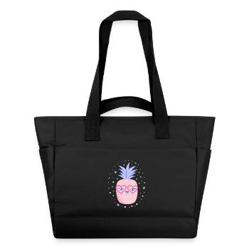 Rosa Ananas Herzbrille Kawaii - Wasserabweisende Padded Bag - Schwarz - Vorne
