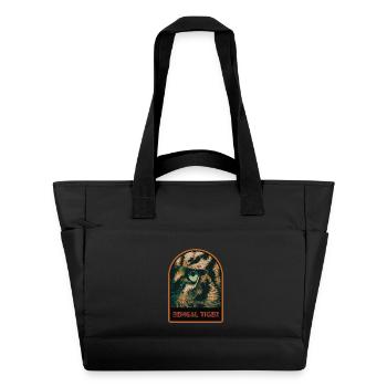 Tigerauge in Nahaufnahme – Intensive Illustration - Wasserabweisende Padded Bag - Schwarz - Vorne