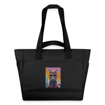 Urban Cat with Rainbow Shades - Wasserabweisende Padded Bag - Schwarz - Vorne