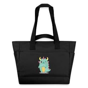 Niedliches Monster mit bunten Hörnern - Wasserabweisende Padded Bag - Schwarz - Vorne