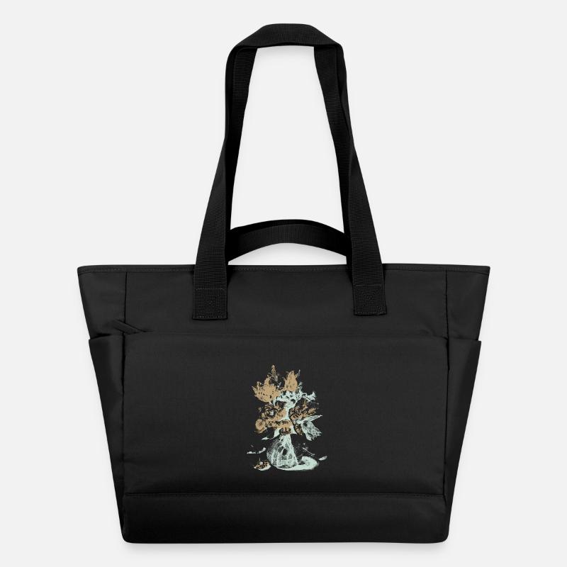 Vintage Blumenvase mit Rosen - Wasserabweisende Padded Bag - Schwarz