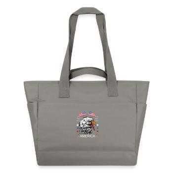 Amerikanischer Adler mit Flaggenmotiv - Wasserabweisende Padded Bag - Grau - Vorne