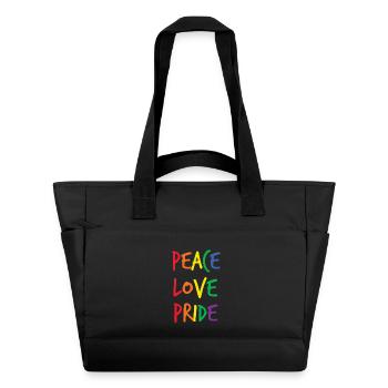 Arc-en-ciel Paix Amour Fierté - Sac matelassé déperlant - noir - Devant