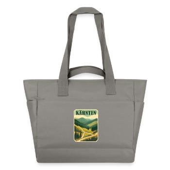 Motif rétro Carinthie - Sac matelassé déperlant - gris - Devant