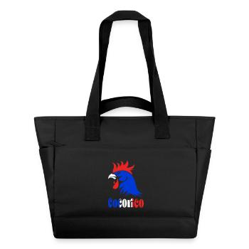 Rooster blue, white, red - Water-Repellent Padded Bag - black - Front