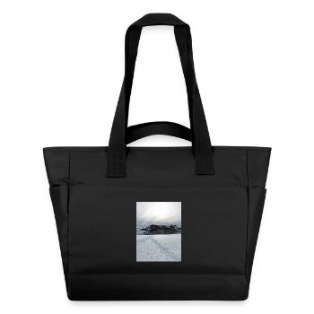 Horizon enneigé sous un soleil pâle - Sac matelassé déperlant - noir - Devant