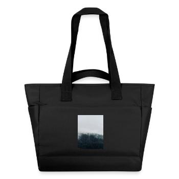 Forêt brumeuse et pins sombres - Sac matelassé déperlant - noir - Devant