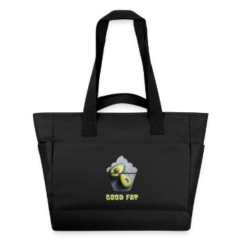 Avocado Print with Whimsical Cupcake Motif - Water-Repellent Padded Bag - black - Front