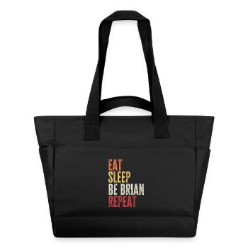 Iss, schlaf, sei Brian, wiederhole Retro-Name - Wasserabweisende Padded Bag - Schwarz - Vorne