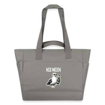 Lustiger Spruch Norddeutschland Möwe Bier - Wasserabweisende Padded Bag - Grau - Vorne